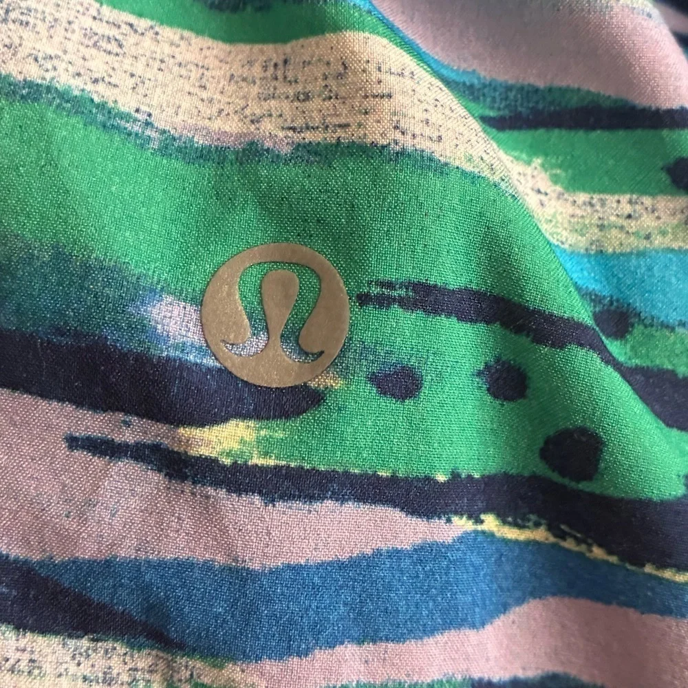 Lululemon Women Seven Wonders Blue Hero Green Print 2.5